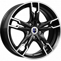 Литые диски Солар (КС875) 7.000xR17 5x112 DIA66.6 ET45 алмаз черный SK для Volkswagen Jetta