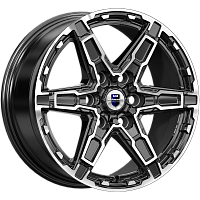 Литые диски Дистрикт (КС1159) 8.000xR18 6x139.7 DIA67.1 ET35 алмаз черный для Mitsubishi Pajero