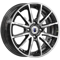 Литые диски Квант (КС960) 5.500xR14 4x100 DIA67.1 ET38 алмаз черный для Hyundai I10